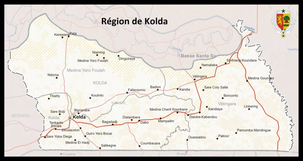 Carte région de Kolda